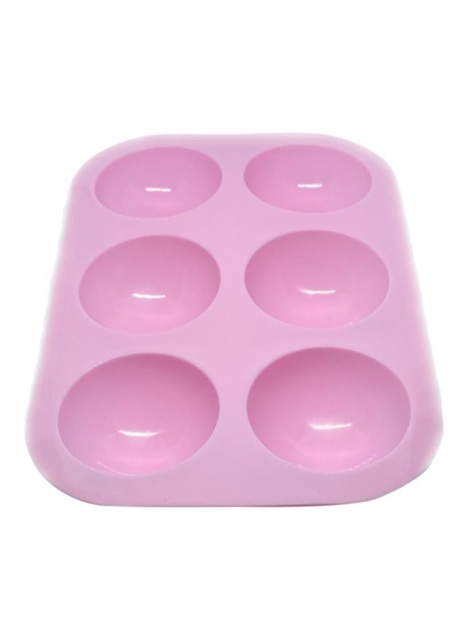 Silicone Half Sphere Baking Mould Pink 19.6x13.8x2.5cm - Image 1