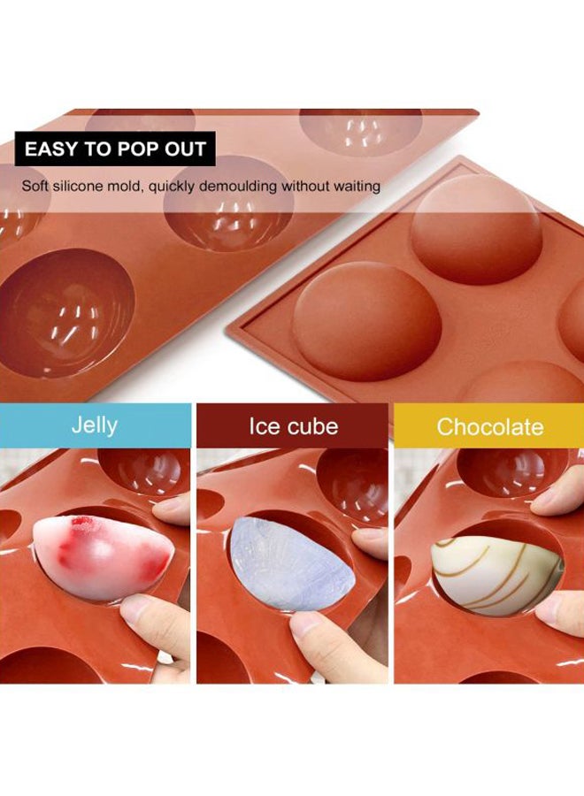 Silicone Half Sphere Baking Mould Pink 19.6x13.8x2.5cm - Image 3