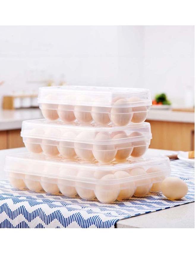 علبة تخزين بلاستيكية للبيض تحتوي على 24 فتحة شفاف - Image 2