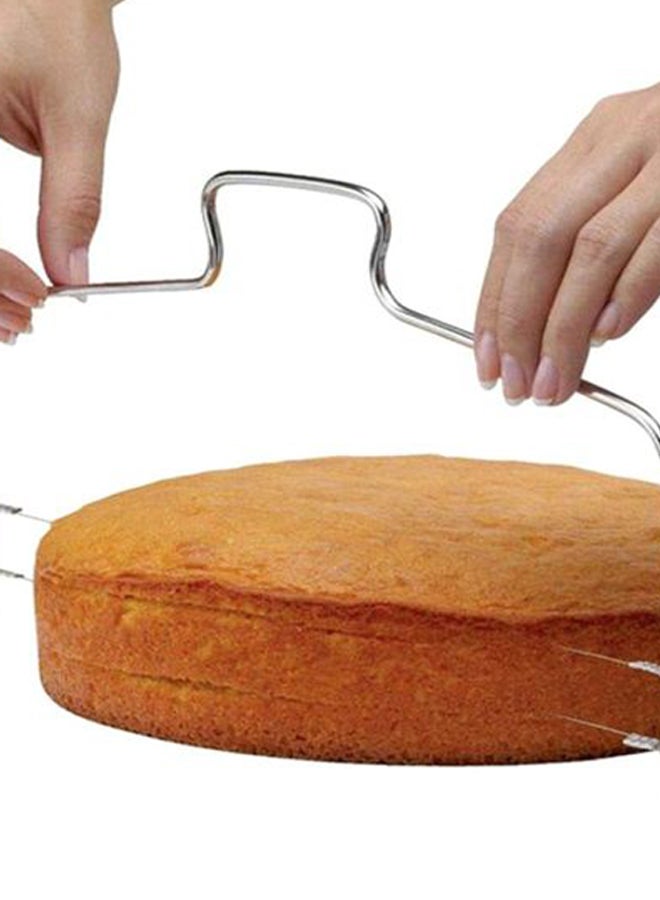 قطاعة طبقات الكيك مزدوجة الأسلاك فضي 32x16سم - Image 4