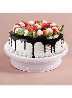 Generic Plastic Turntable Cake Stand White 28cm  - Image 3