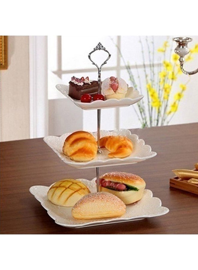 3-Tier Hardware Crown Cake Plate Stand Handle Bronze 11.2x4.8cm - Image 3
