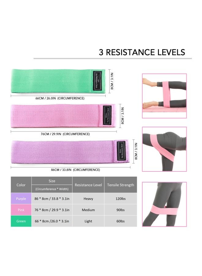 Generic - 3-Piece Resistance Glute Band Set 23x8x10cm 23x8x10cm - Image 1