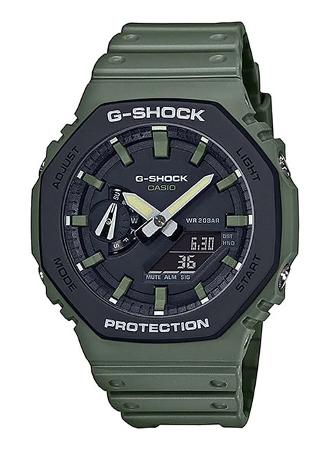 Octagon Shape Resin Band Analog & Digital Wrist Watch 49 mm - Green - GA-2110SU-3ADR