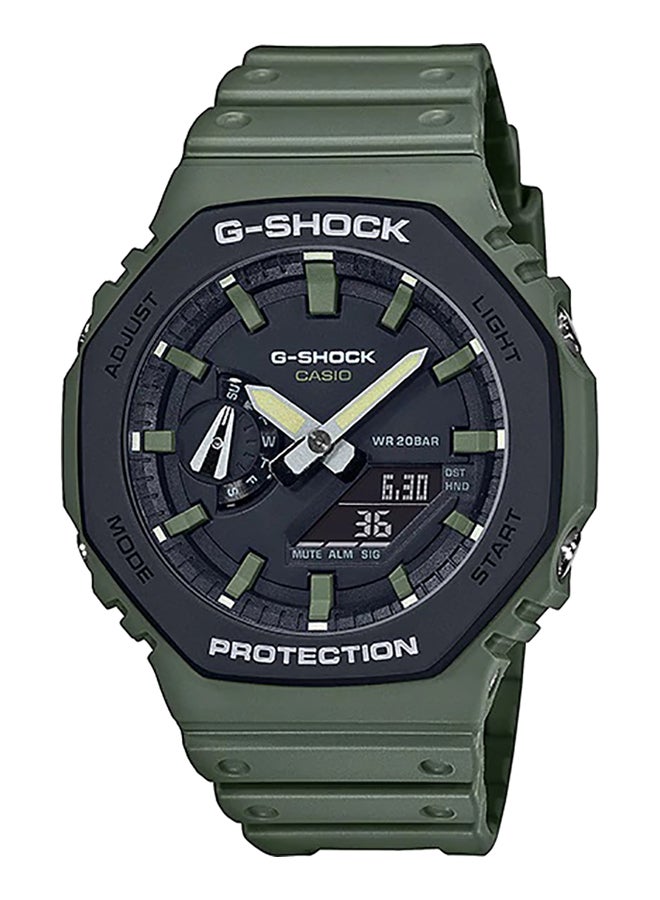 G-SHOCK Octagon Shape Resin Band Analog & Digital Wrist Watch 49 mm - Green - GA-2110SU-3ADR  - Image 1