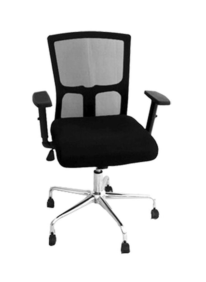 Faux Leather Office Executive Chair Black/Silver 30x40x30cm