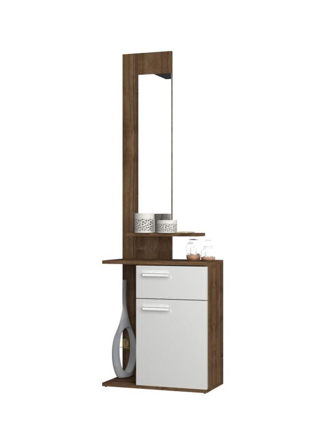 Generic Mirror With Storage Shelf Dresser Brown/White/Clear 60x186x35cm  - Image 1