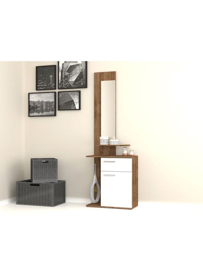 Generic Mirror With Storage Shelf Dresser Brown/White/Clear 60x186x35cm  - Image 2