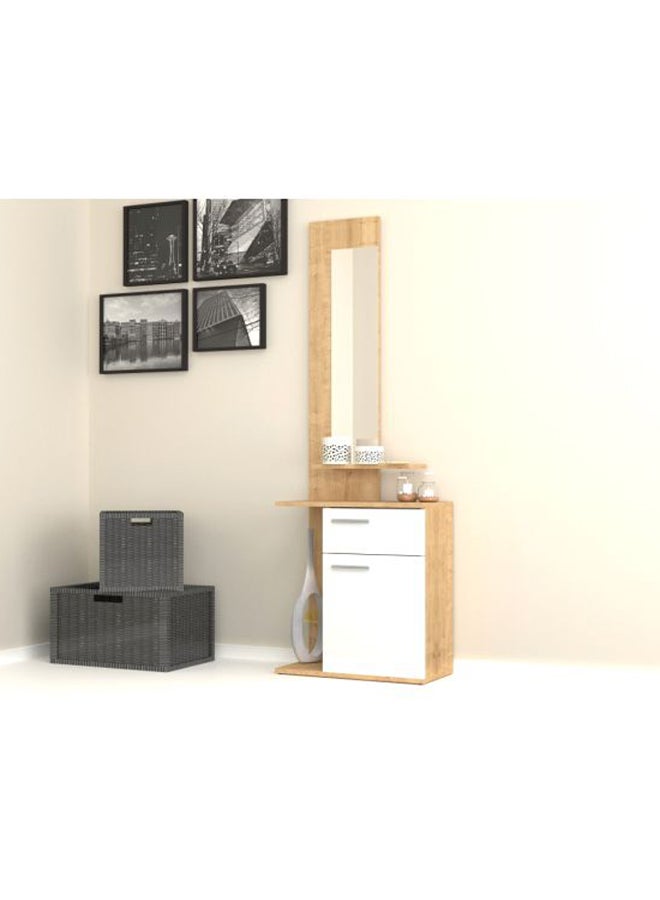 Generic Mirror With Storage Shelf Dresser Beige/White/Clear 60x186x35cm  - Image 2