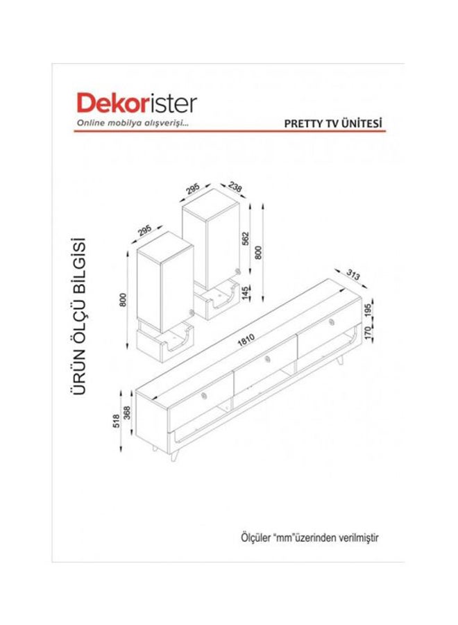 طاولة تلفزيون بني 181x31.3x51.8سم - Image 5