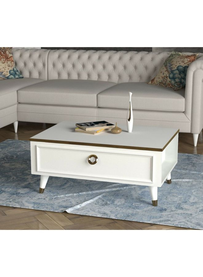Generic - Kornelya TV Table With Shelf And Coffee Table Set White 407x180.5x93cm - Image 1