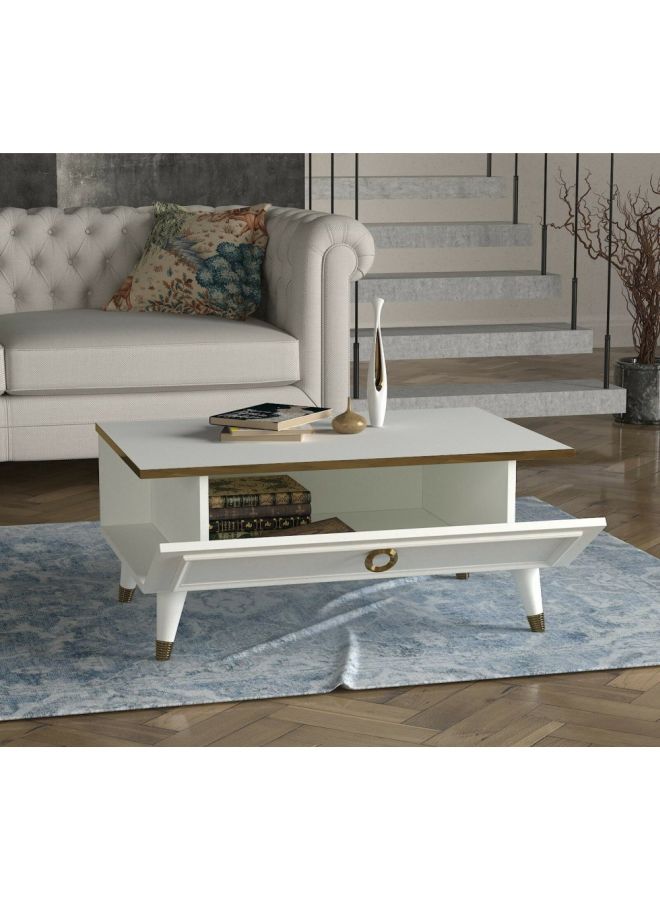 Generic - Kornelya TV Table With Shelf And Coffee Table Set White 407x180.5x93cm - Image 1