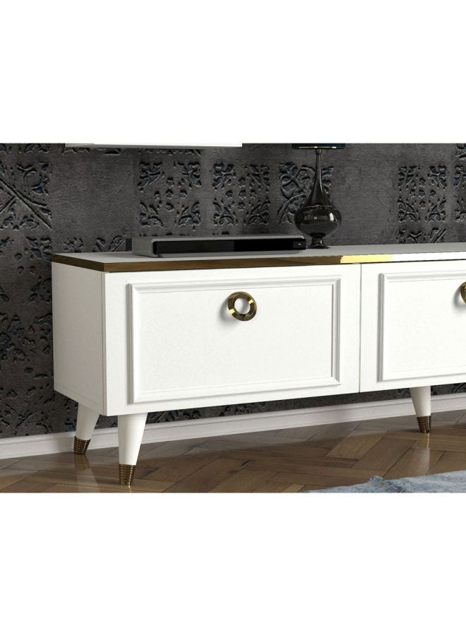 Generic Kornelya TV Table With Wall Shelf Set White 317x140.5x55cm  - Image 2