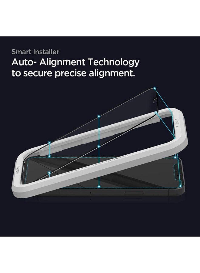 Spigen - GLAStR Align Master [2 Pack] designed for iPhone 12 Pro MAX Screen Protector (6.7 inch) Premium Tempered Glass - [Full Cover] Clear - Image 1