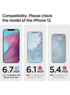 Spigen GLAStR EZ FIT [2 Pack] designed for iPhone 12 Pro MAX Screen Protector (6.7 inch) Premium Tempered Glass - [Images May Vary] Clear  - Image 4