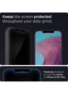 Spigen GLAStR EZ FIT [2 Pack] designed for iPhone 12 Pro MAX Screen Protector (6.7 inch) Premium Tempered Glass - [Images May Vary] Clear  - Image 5