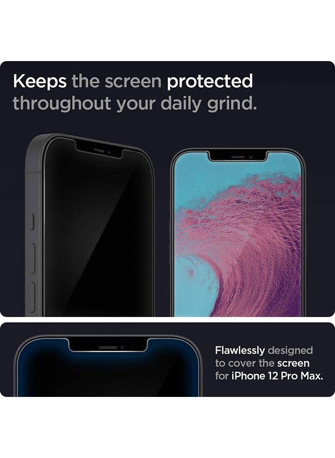 Spigen GLAStR EZ FIT [2 Pack] designed for iPhone 12 Pro MAX Screen Protector (6.7 inch) Premium Tempered Glass - [Images May Vary] Clear  - Image 5