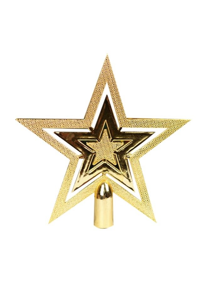 Decorative Tree Topper Glitter Star Ornament 10cm - Image 1