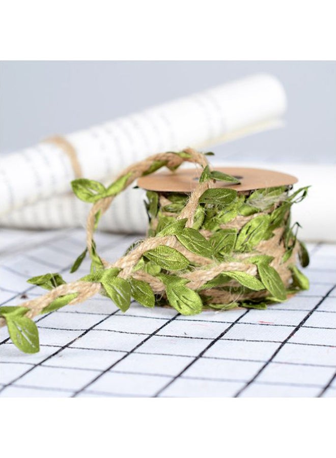 Set Of 2 Decorative Natural Leaf Burlap Ribbon 100cm - Image 5