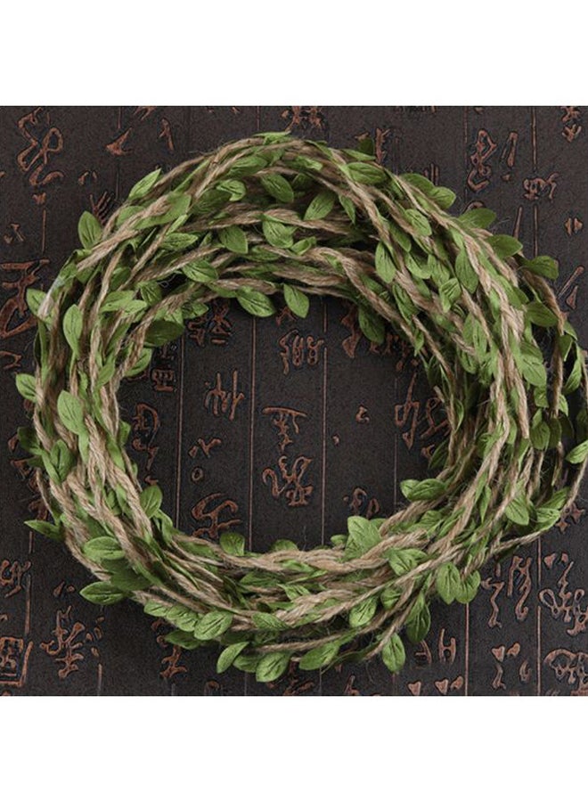 Set Of 2 Decorative Natural Leaf Burlap Ribbon 100cm - Image 2