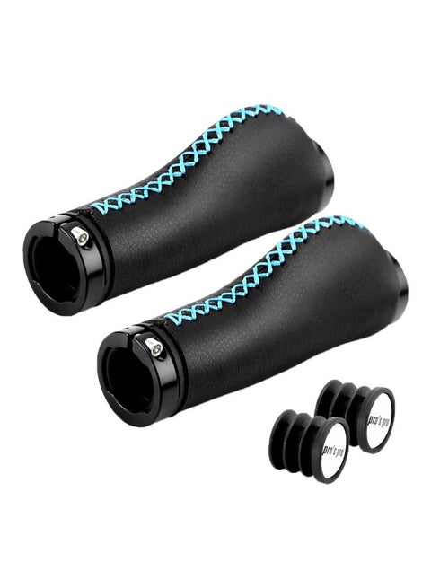 Pair Of Bicycle Handlebar Grips With End Caps