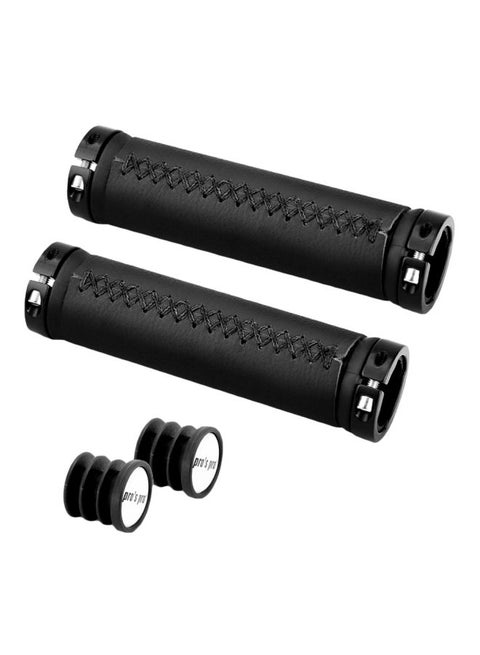 Pair Of Bicycle Handlebar Grips With End Caps
