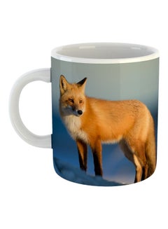 Generic Snow Fox Printed Mug White/Beige/Blue 