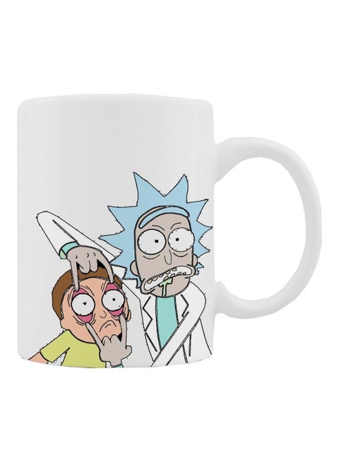 Rick And Morty Printed Mug White/Blue/Beige 350ml