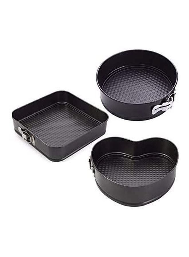 قوالب خبز سبرينج فورم من 3 قطع أسود Heart (21x23x6)cm, Square (27x27x6)cm, Round(26x26x6)cm - Image 3