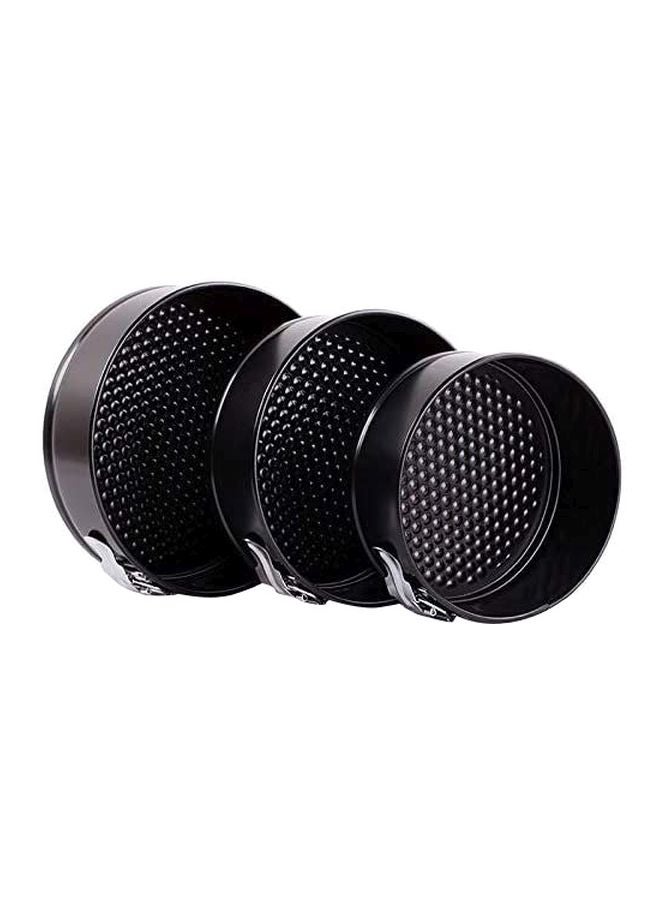 طقم قوالب كيك من الألومنيوم مكون من 3 قطع أسود Small Mould - 24cm, Medium Mould - 26cm, Big Mould - 28cm - Image 1