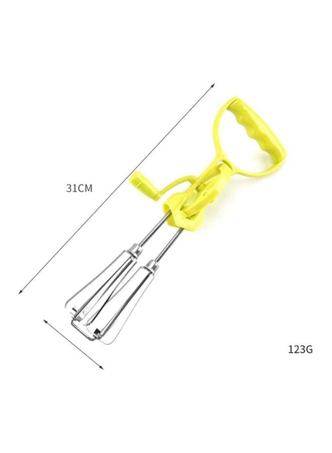 Generic - Manual Rotary Egg Beater With Handle Yellow/Silver 31x9.5x3cm - Image 1
