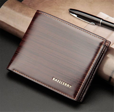 Short Multi Card Business Bi-Fold Wallet Brown