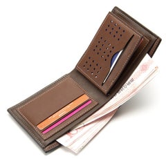Generic Short Multi Card Business Bi-Fold Wallet Brown  - Image 4