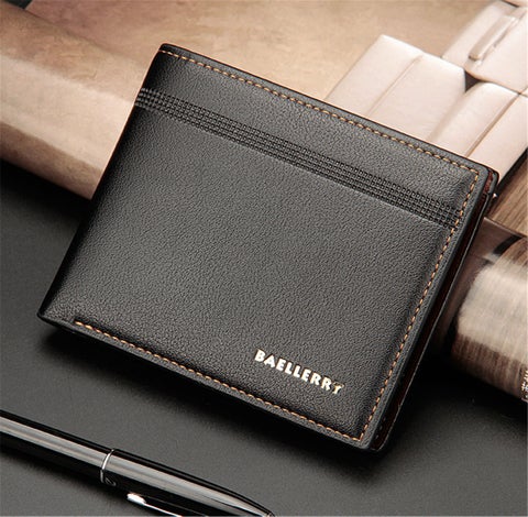 Short Multi Card Business Bi-Fold Wallet Black