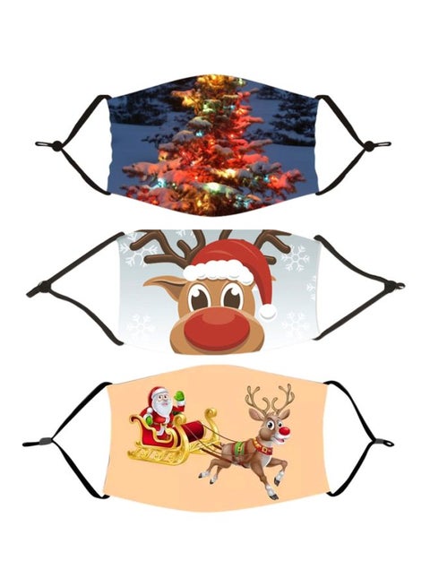 3-Piece Christmas Printed Mask Set