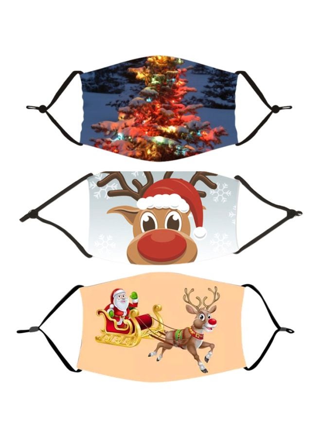 3-Piece Christmas Printed Mask Set