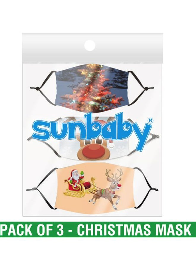 3-Piece Christmas Printed Mask Set