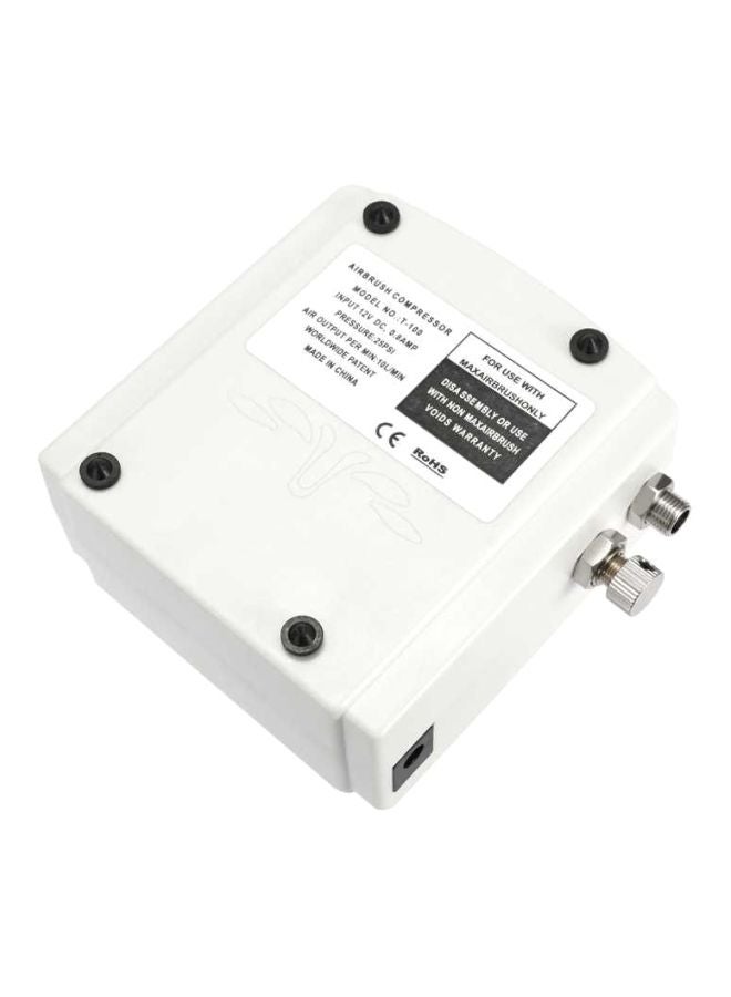 KKmoon Airbrush Compressor Kit White/Silver 110x100x55mm  - Image 4