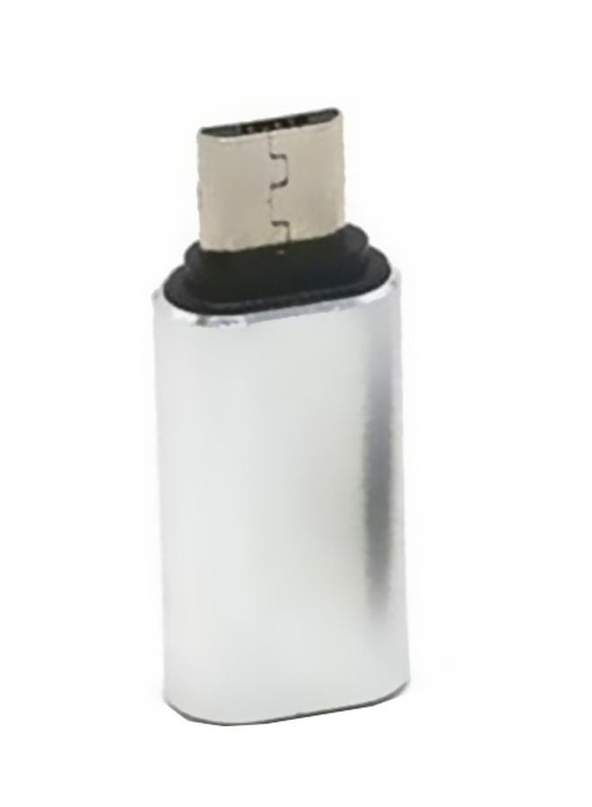 Generic - Type-C Female To Micro USB Male Adapter Silver - Image 1