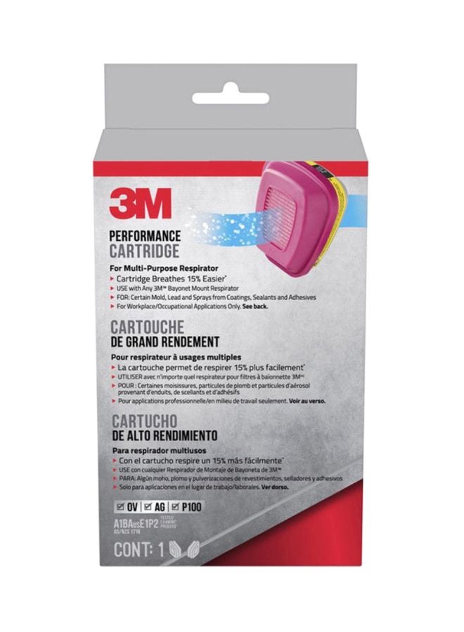 3M Performance Cartridge For Multi Purpose Respirator Pink/Yellow - Image 2