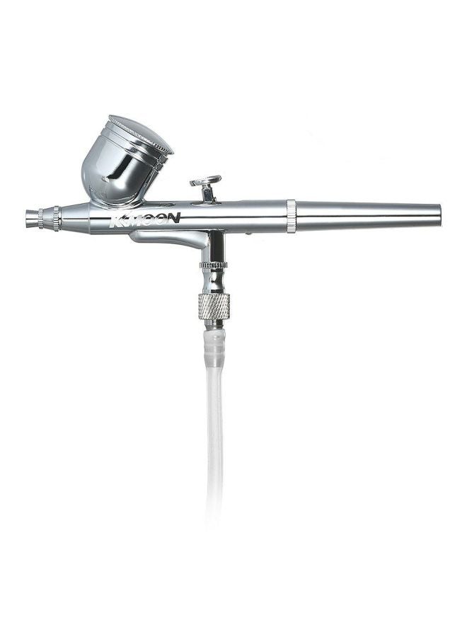 Dual Action Air Compressor And Paint Spray Gun Set White/Black/Silver 20x12x13centimeter