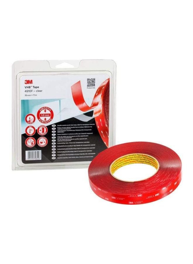 3M VHB Double Sided Heavy Duty Clear Acrylic Sponge Tape Red - Image 5