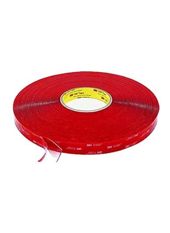 3M VHB Double Sided Heavy Duty Clear Acrylic Sponge Tape Red - Image 2