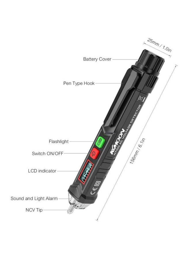 KKmoon Portable Non-Contact AC Voltage Tester Pen Black/Clear  - Image 2