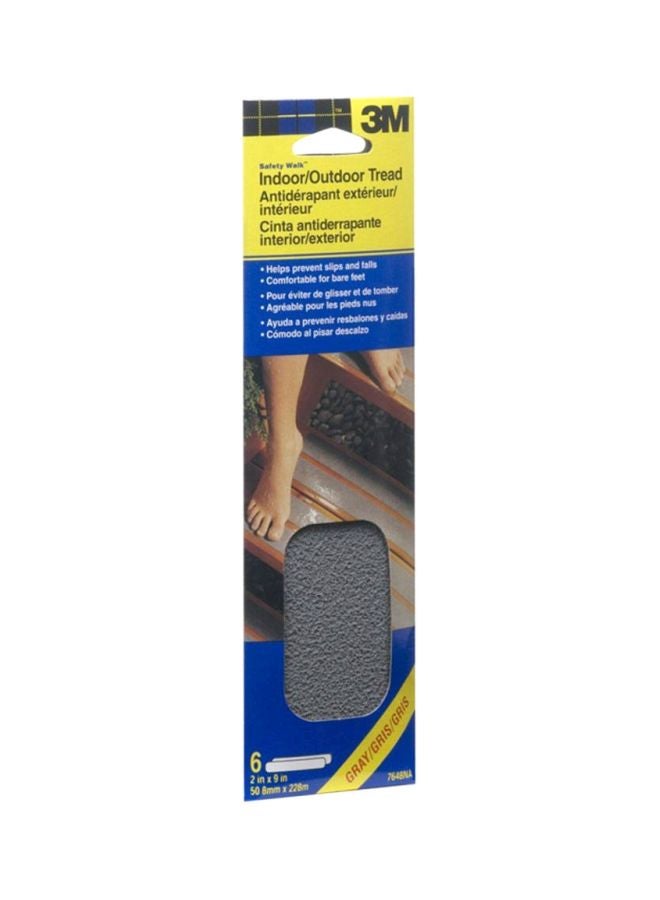 3M 6-Piece Safety Walk Indoor And Outdoor Tread Grey 2x9inch - Image 1