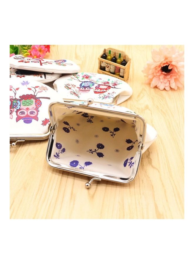 Owl Printed Coin Purse White/Red/Green - Image 3