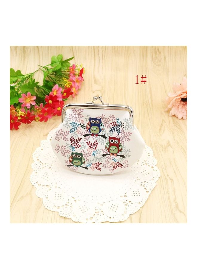 Owl Printed Coin Purse White/Red/Green - Image 2