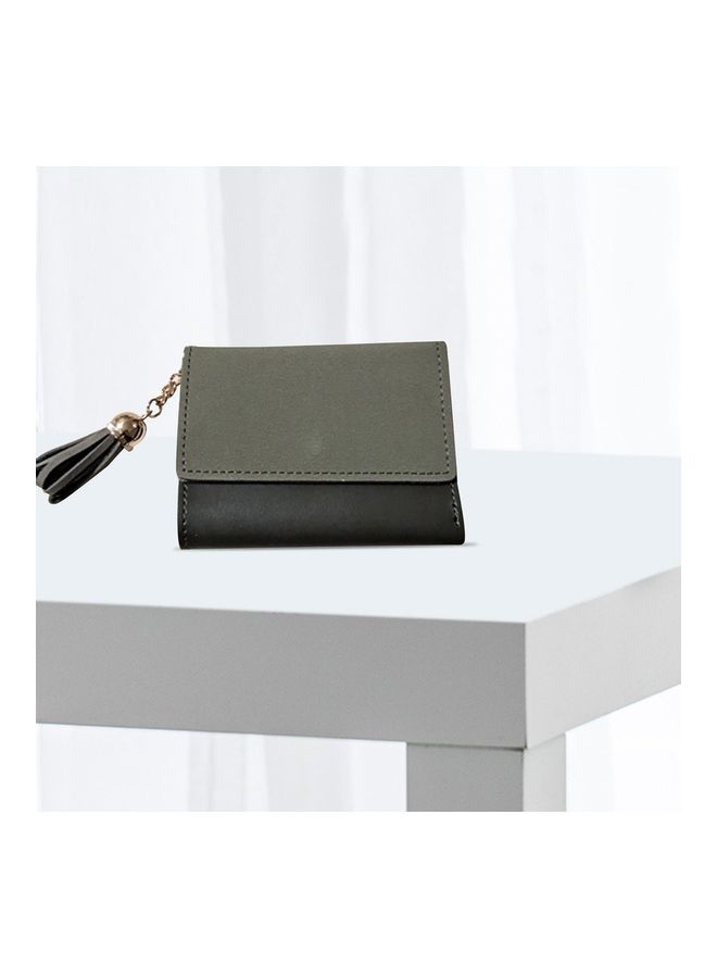 Trifold PU Leather Coin Purse Grey - Image 5