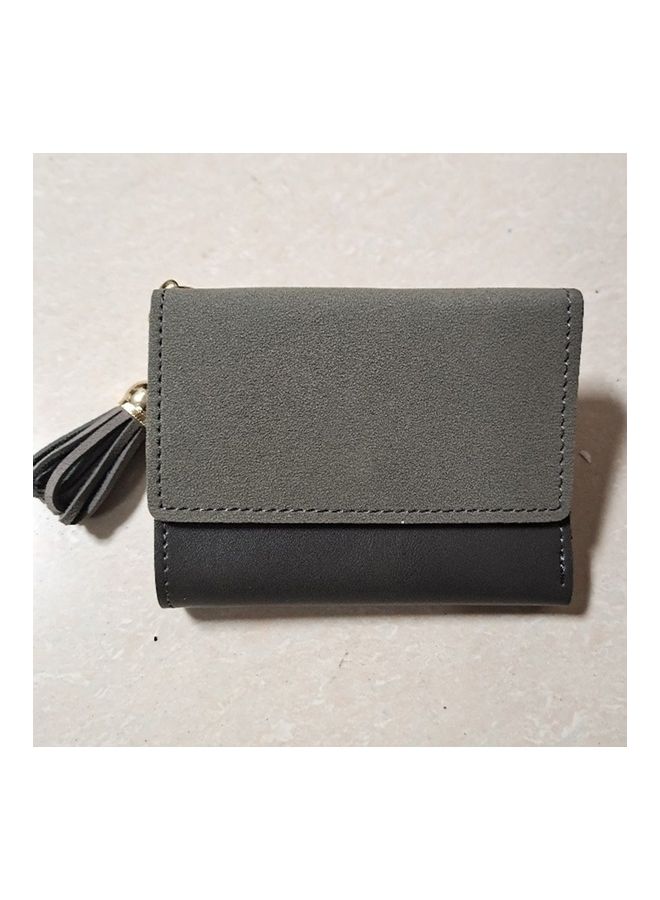Trifold PU Leather Coin Purse Grey - Image 3