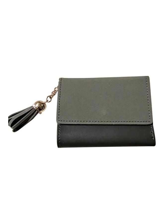 Trifold PU Leather Coin Purse Grey - Image 1